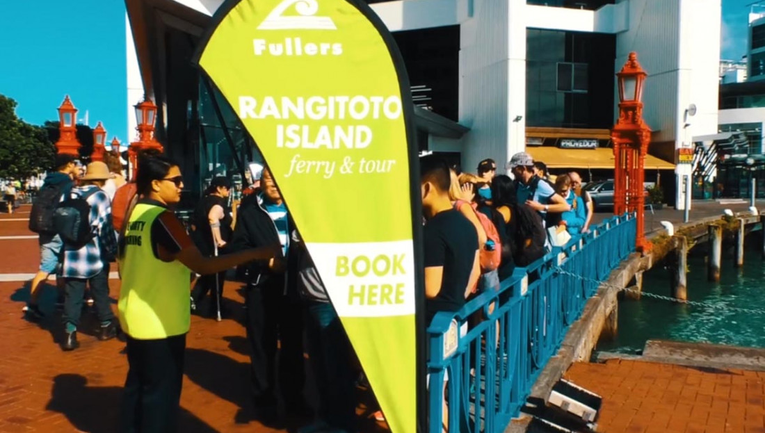 Passengers waiting to board ferry to Rangitoto Island 1200 x 720