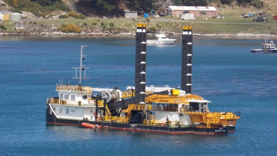 Large dredge clean and clear of bio fouling Chatham Islands biosecurity